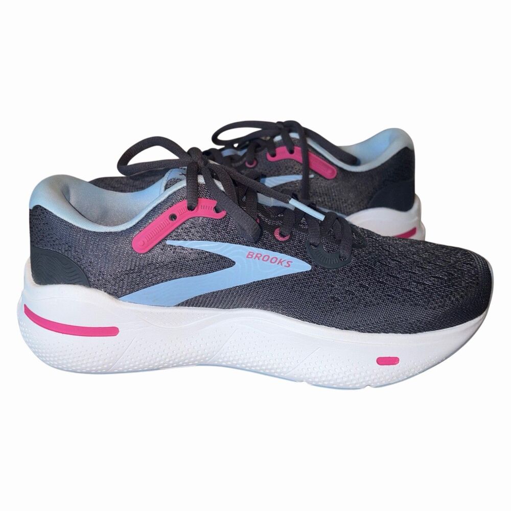 Brooks Ghost Max Womens Running Shoes Navy Blue Pink Size 6 Width B Cushioned